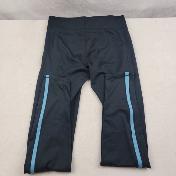 UA Under Armour cozy leggings blue stripe small hidden pocket size small - Picture 6 of 9
